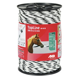 AKO TopLine schrikkoord wit/zwart 6mm-200m TriCOND 0.25mm AKO TopLine schrikkoord wit/zwart 6mm-200m TriCOND 0.25mm