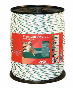 AKO PremiumLine schrikkoord wit/groen 6.5mm - 400m AKO PremiumLine schrikkoord wit/groen 6.5mm - 400m