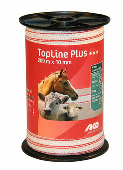AKO TopLine Plus schriklint wit/rood 1cm-200m AKO TopLine Plus schriklint wit/rood 1cm-200m