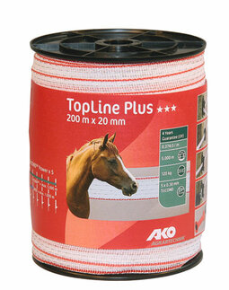 AKO TopLine Plus schriklint wit/rood 2cm-200m AKO TopLine Plus schriklint wit/rood 2cm-200m