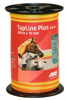 AKO TopLine Plus schriklint geel/oranje 1cm-200m AKO TopLine Plus schriklint geel/oranje 1cm-200m