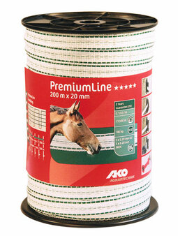AKO PremiumLine schriklint wit/groen 2cm-200m AKO PremiumLine schriklint wit/groen 2cm-200m