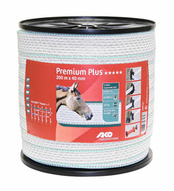 AKO Premium Plus schriklint wit/groen 4cm-200m AKO Premium Plus schriklint wit/groen 4cm-200m