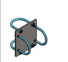 Tussenplaat met 4 draadbeugels 2,5"x2,5"